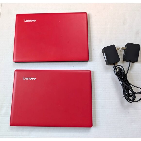 Lenovo Ideapad 100S-11IBY Red Laptop x2 TURNS ON CANT FACTORY RESET w/Chargers - Picture 1 of 9